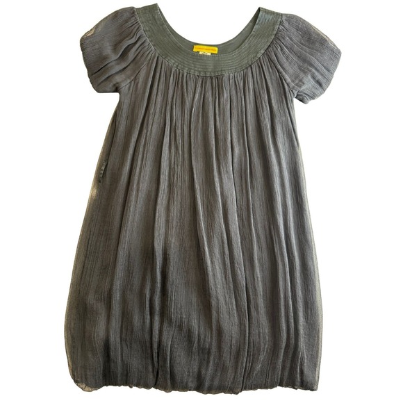 Catherine Malandrino Silk Bubble Hem Mini Dress Charcoal Gray Size 4 - Picture 7 of 9